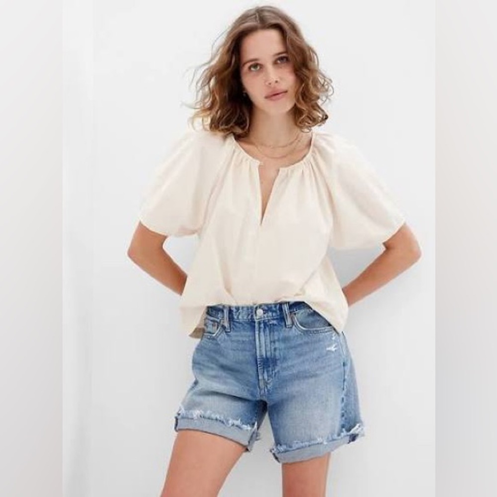 GAP Women's XL Puff Sleeve Cream Blouse